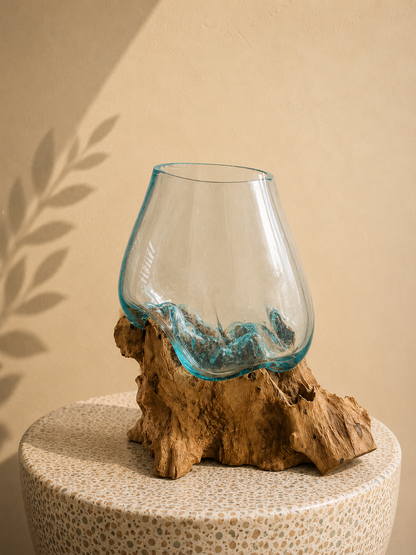 Wavecrest xl size Molten Glass on teak Driftwood