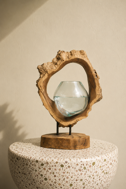 Molten Glass on teak Driftwood-Archflow