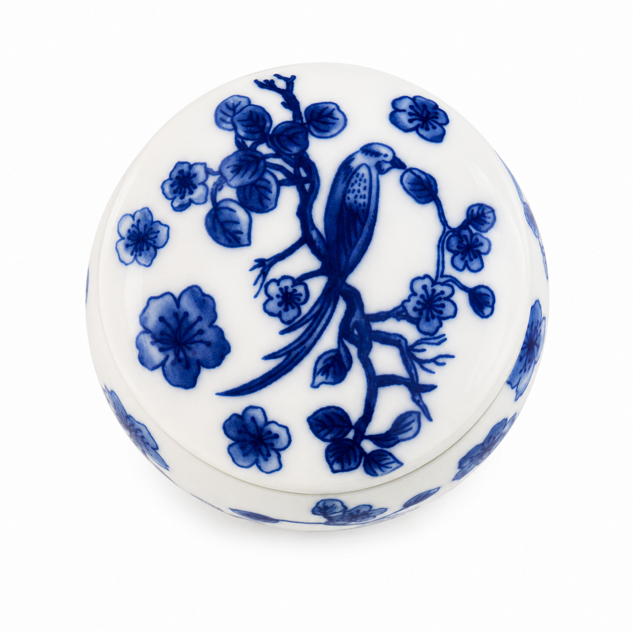 Blue&white Porcelain Tea kitchen bird&floral Jars With Lids –  Ceramic Tea Storage Canisters Airtight Container for Loose Tea, Sugar, Herbs
