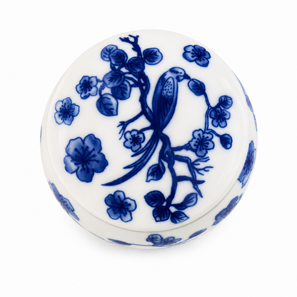 Blue&white Porcelain Tea kitchen bird&floral Jars With Lids –  Ceramic Tea Storage Canisters Airtight Container for Loose Tea, Sugar, Herbs