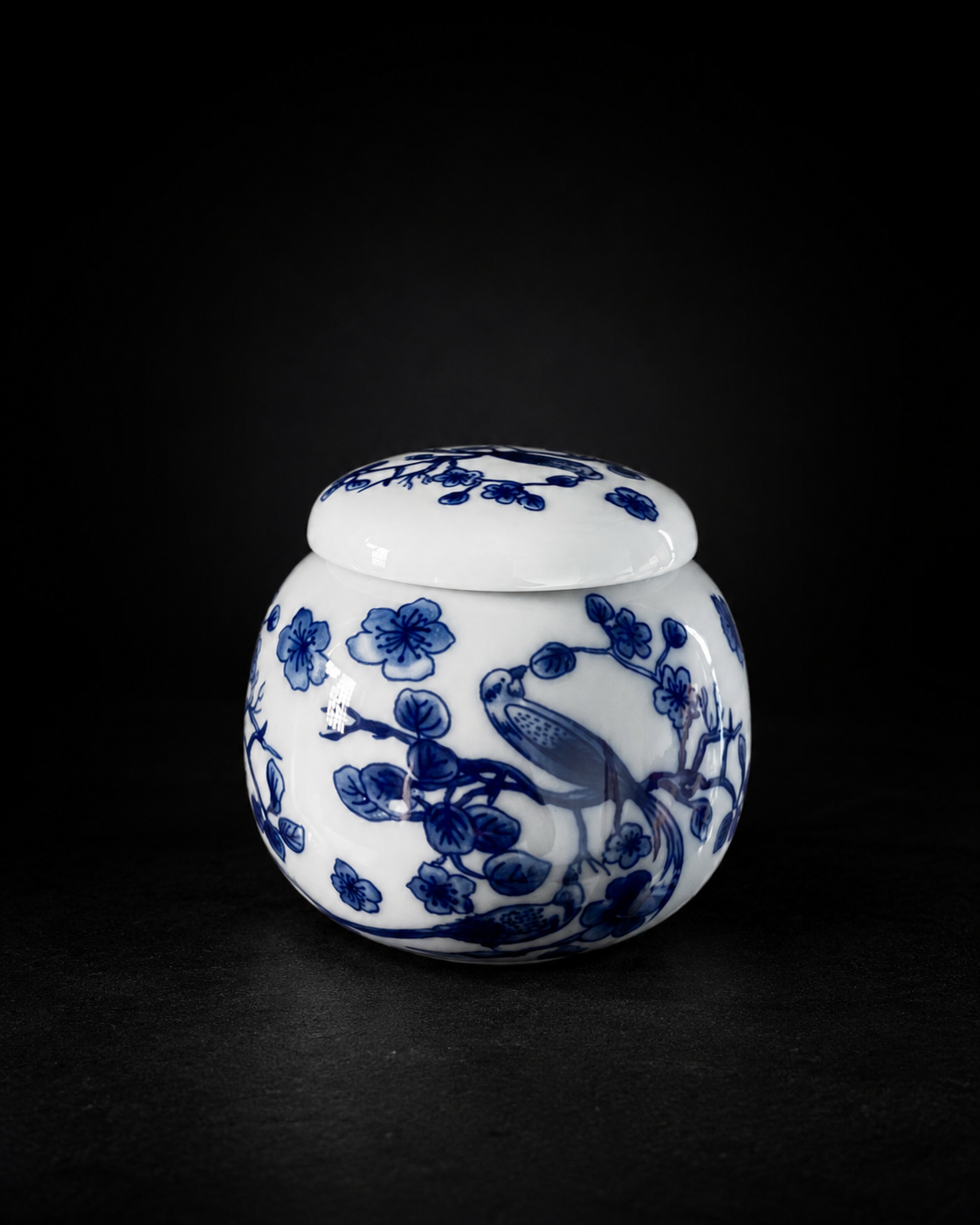 Blue&white Porcelain Tea kitchen bird&floral Jars With Lids –  Ceramic Tea Storage Canisters Airtight Container for Loose Tea, Sugar, Herbs