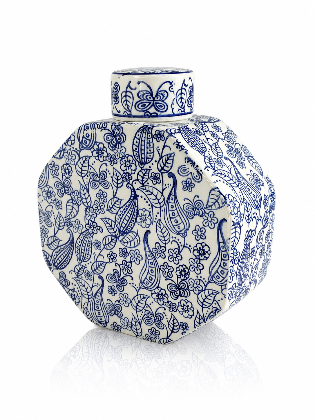 Imported ceramic tea ginger Jars With Lids Jingdezhen kitchen Storage Style Blue white pottery home decor