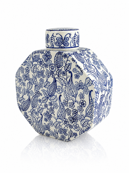 Imported ceramic tea ginger Jars With Lids Jingdezhen kitchen Storage Style Blue white pottery home decor