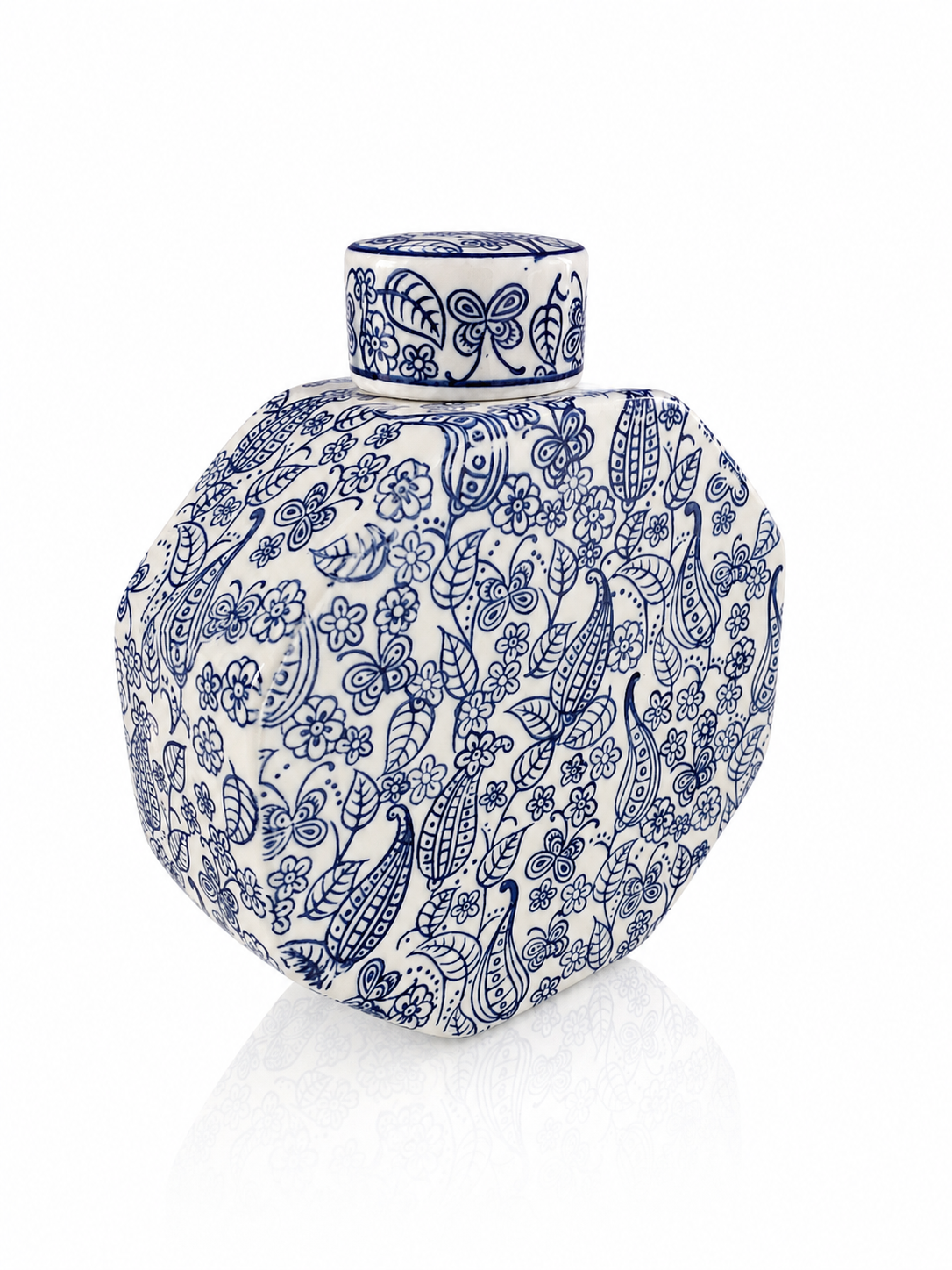 Imported ceramic tea ginger Jars With Lids Jingdezhen kitchen Storage Style Blue white pottery home decor