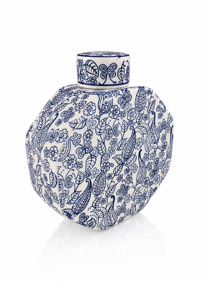Imported ceramic tea ginger Jars With Lids Jingdezhen kitchen Storage Style Blue white pottery home decor