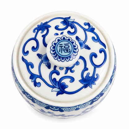 Imported Porcelain Tea ginger Jars With Lids Hand-Painted floral Ceramic kitchen Storage Canisters Style Blue white pottery ceramic home decor Famille Enamel Container spices Loose Tea Herbs