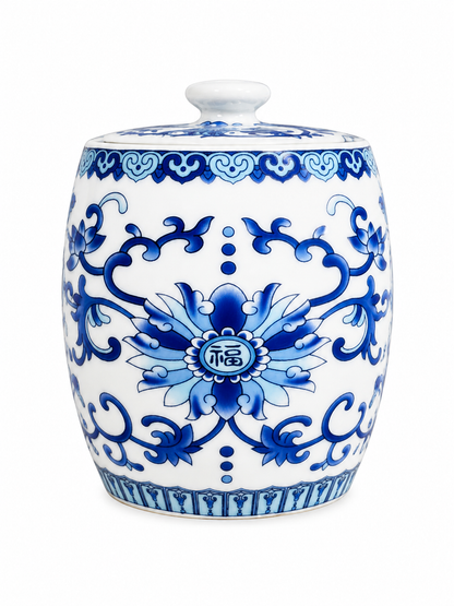 Imported Porcelain Tea ginger Jars With Lids Hand-Painted floral Ceramic kitchen Storage Canisters Style Blue white pottery ceramic home decor Famille Enamel Container spices Loose Tea Herbs