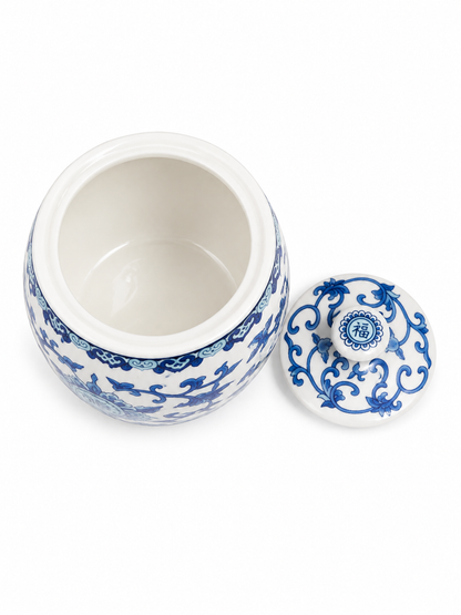 Imported Porcelain Tea ginger Jars With Lids Hand-Painted floral Ceramic kitchen Storage Canisters Style Blue white pottery ceramic home decor Famille Enamel Container spices Loose Tea Herbs
