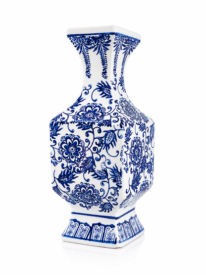 Royal Blossom Porcelain Decorative Vase –Luxury Blue & White Chinese-Inspired Flower Vase