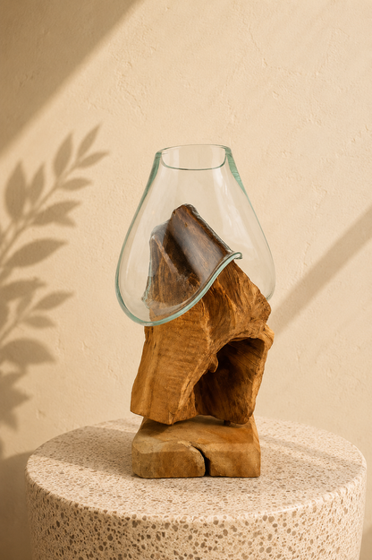 Molten Glass on teak Driftwood(rare limited edition)