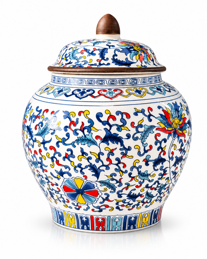 Chinese Porcelain Tea kitchen Jars With Lids –  Ceramic Tea Storage Canisters Airtight Container for Loose Tea, Sugar, Herbs