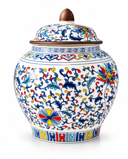 Chinese Porcelain Tea kitchen Jars With Lids –  Ceramic Tea Storage Canisters Airtight Container for Loose Tea, Sugar, Herbs