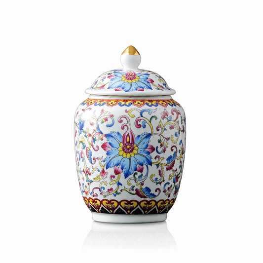 Chinese Porcelain Tea Jars With Lids –  Ceramic Tea Storage Canisters Airtight Container for Loose Tea, Sugar, Herbs