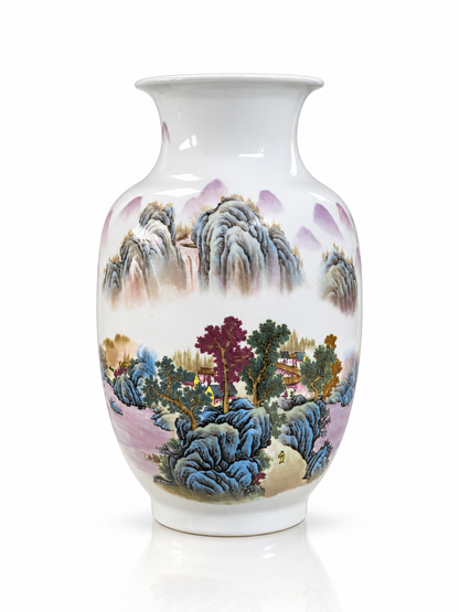 Traditional Landscape Ceramic Vase-Hidden Paradise