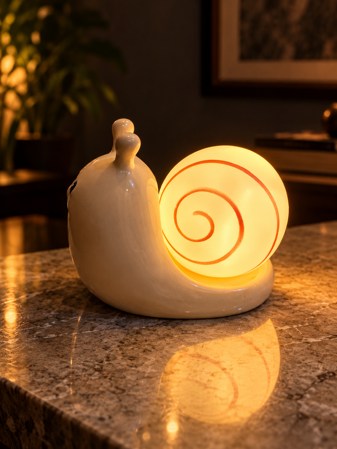 Snail Glow Ceramic LED Night Light