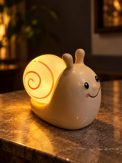 Snail Glow Ceramic LED Night Light