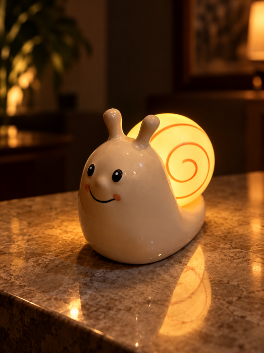 Snail Glow Ceramic LED Night Light
