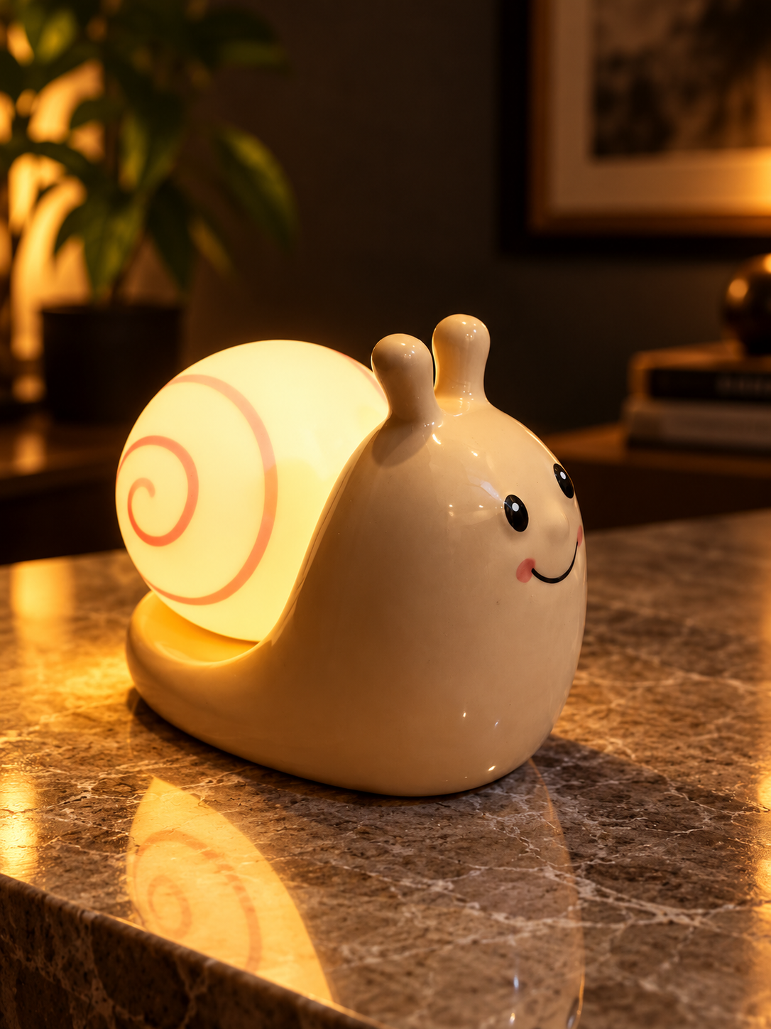 Snail Glow Ceramic LED Night Light