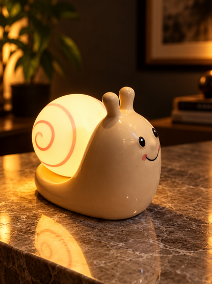 Snail Glow Ceramic LED Night Light