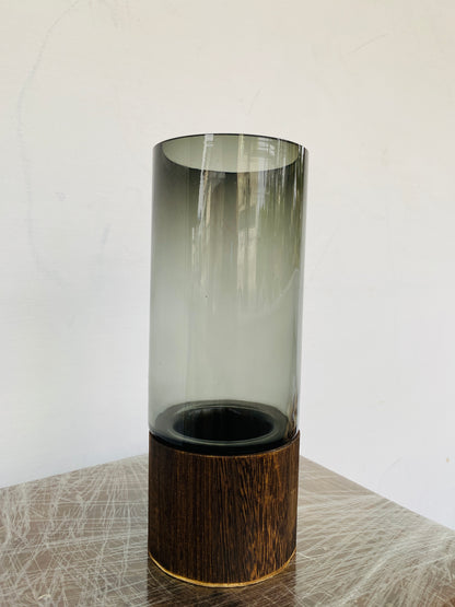 Premium Imported Designer black wood Glass Vase showpiece 02– Limited Edition