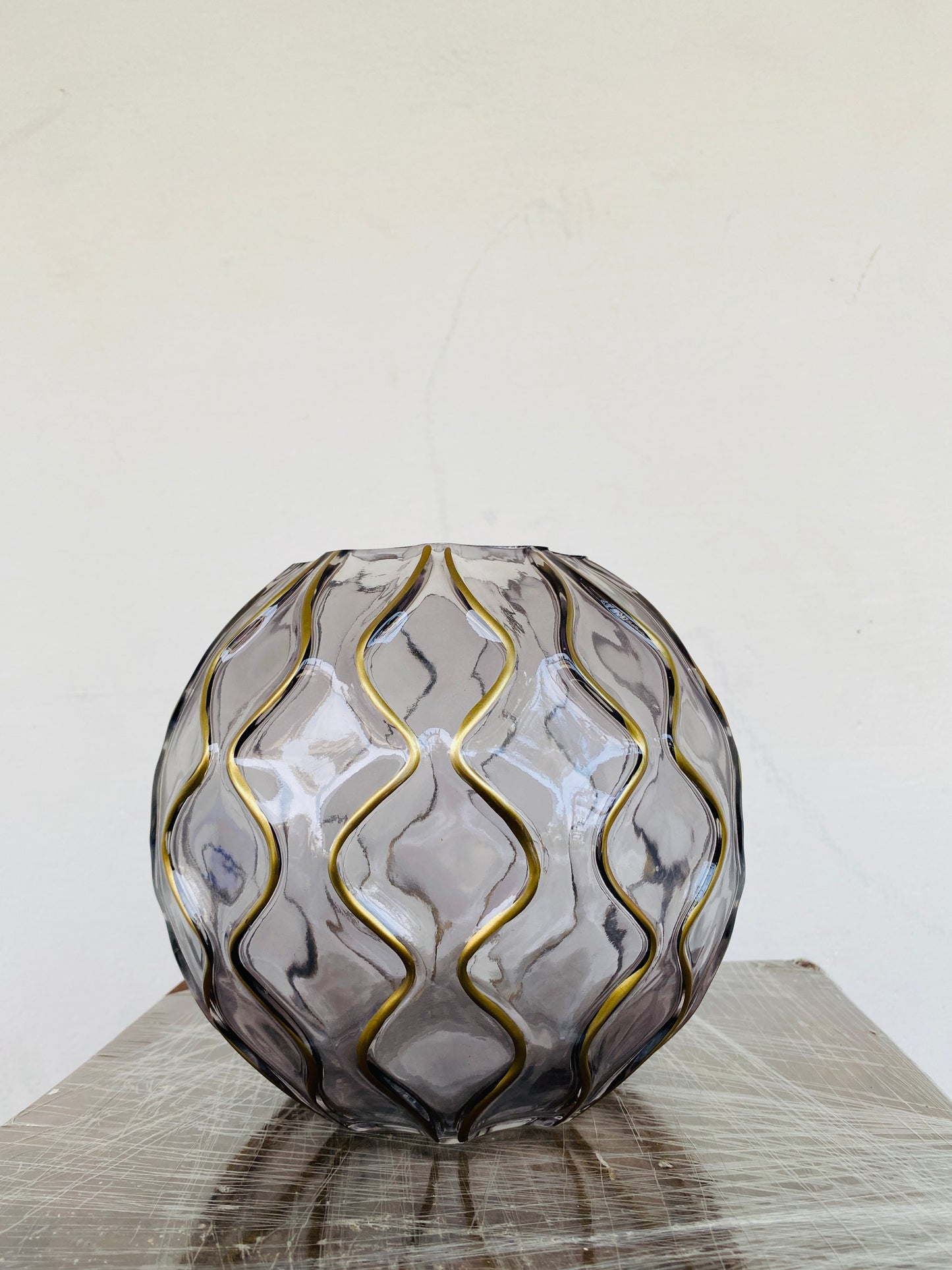 Premium Imported Designer lavender Glass Vase showpiece– Limited Edition