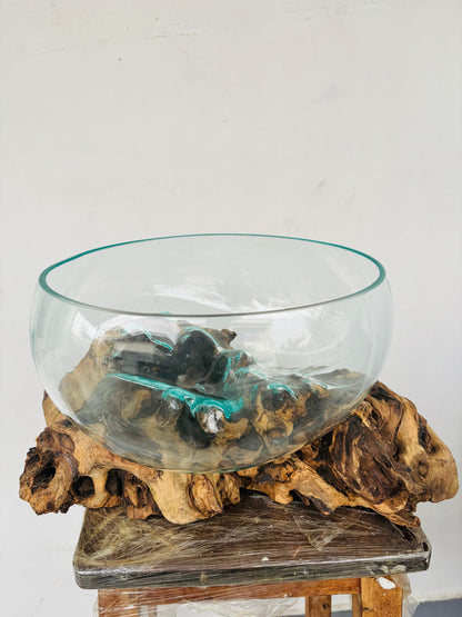 Molten Glass on polished teak Driftwood(medium)