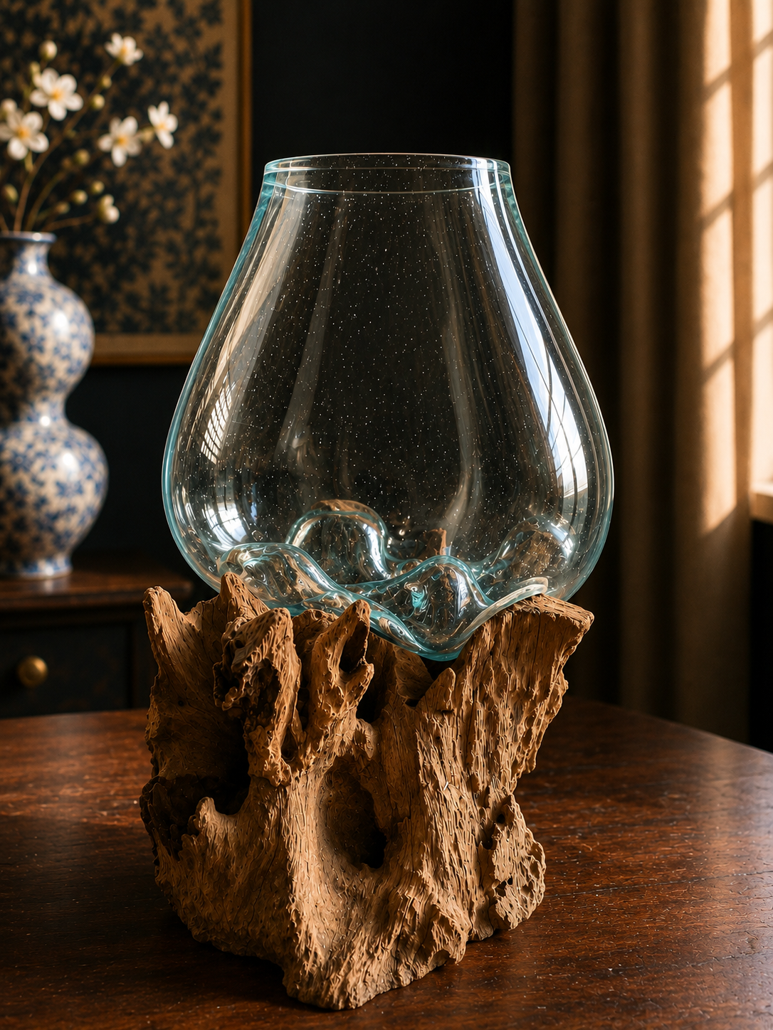 Wavecrest Molten Glass on Driftwood-Model 2