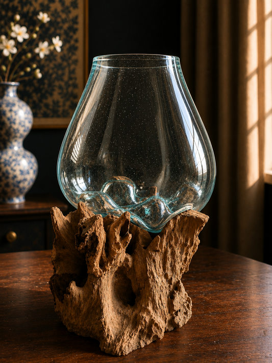 Wavecrest Molten Glass on Driftwood-Model 2