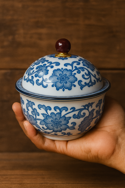 Blue&white Chinese Porcelain Tea kitchen floral Jars With Lids –  Ceramic Tea Storage Canisters Airtight Container for Loose Tea, Sugar, Herbs