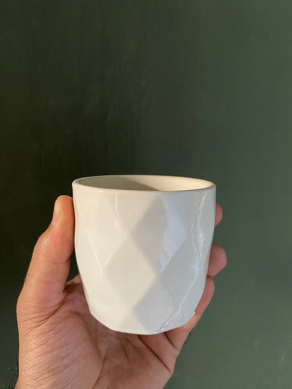 White ceramic planter