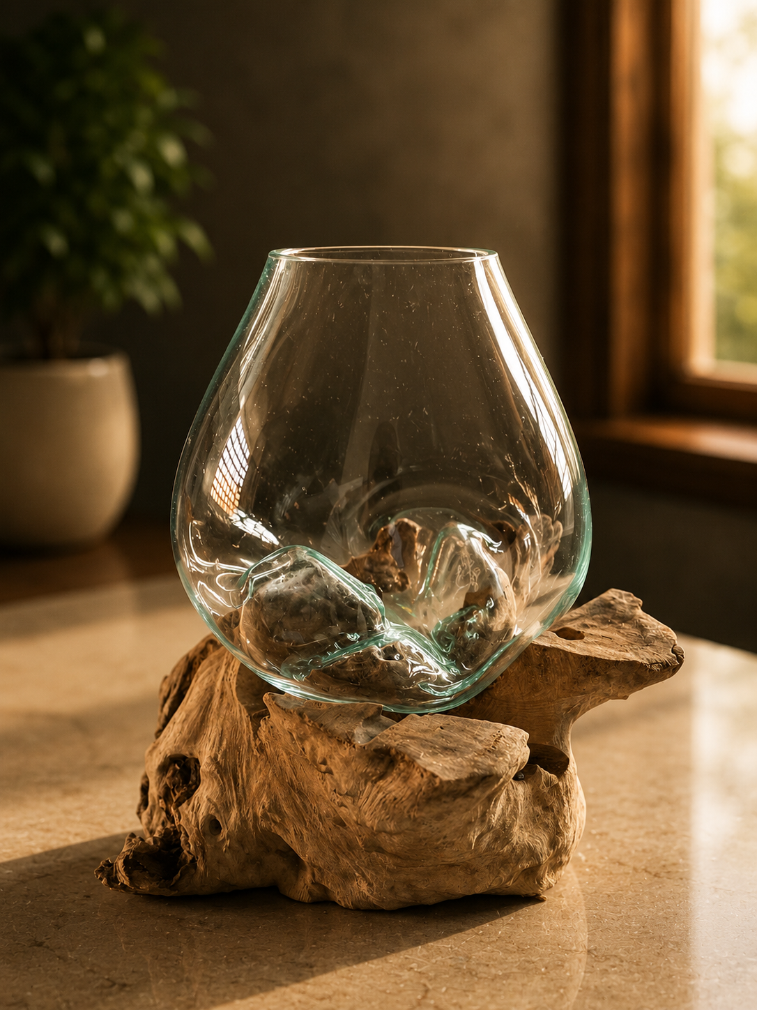 Wavecrest Molten Glass on Driftwood-Model 15