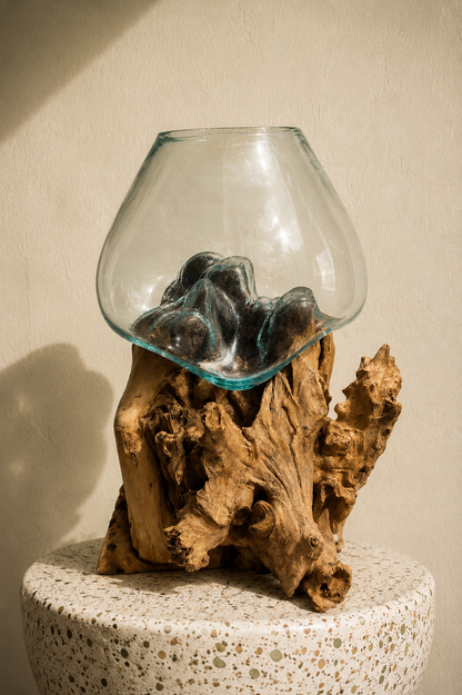 Wavecrest xl size Molten Glass on teak Driftwood