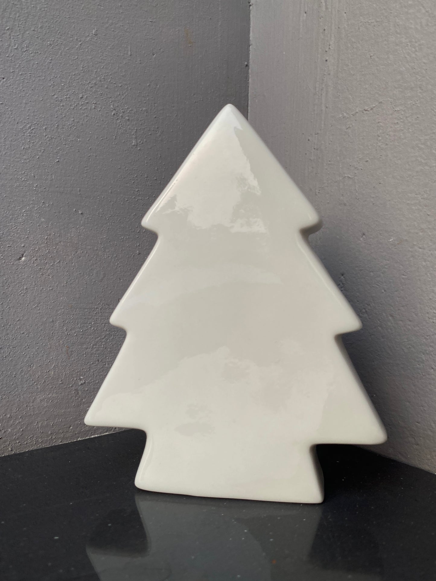 White Ceramic Christmas Themed Tree Miniature showpiece Figurine Festive Tabletop Decor Holiday Home Decoration Gift