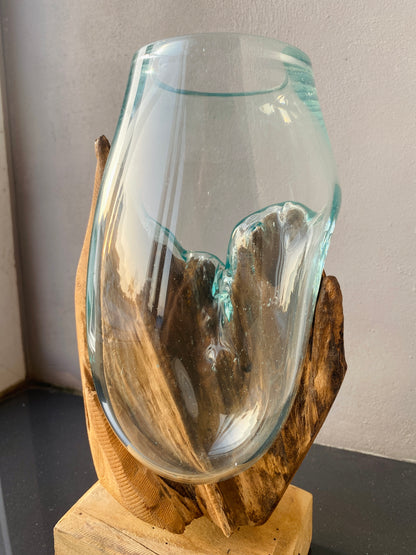 Molten Glass on teak Driftwood(rare limited edition)