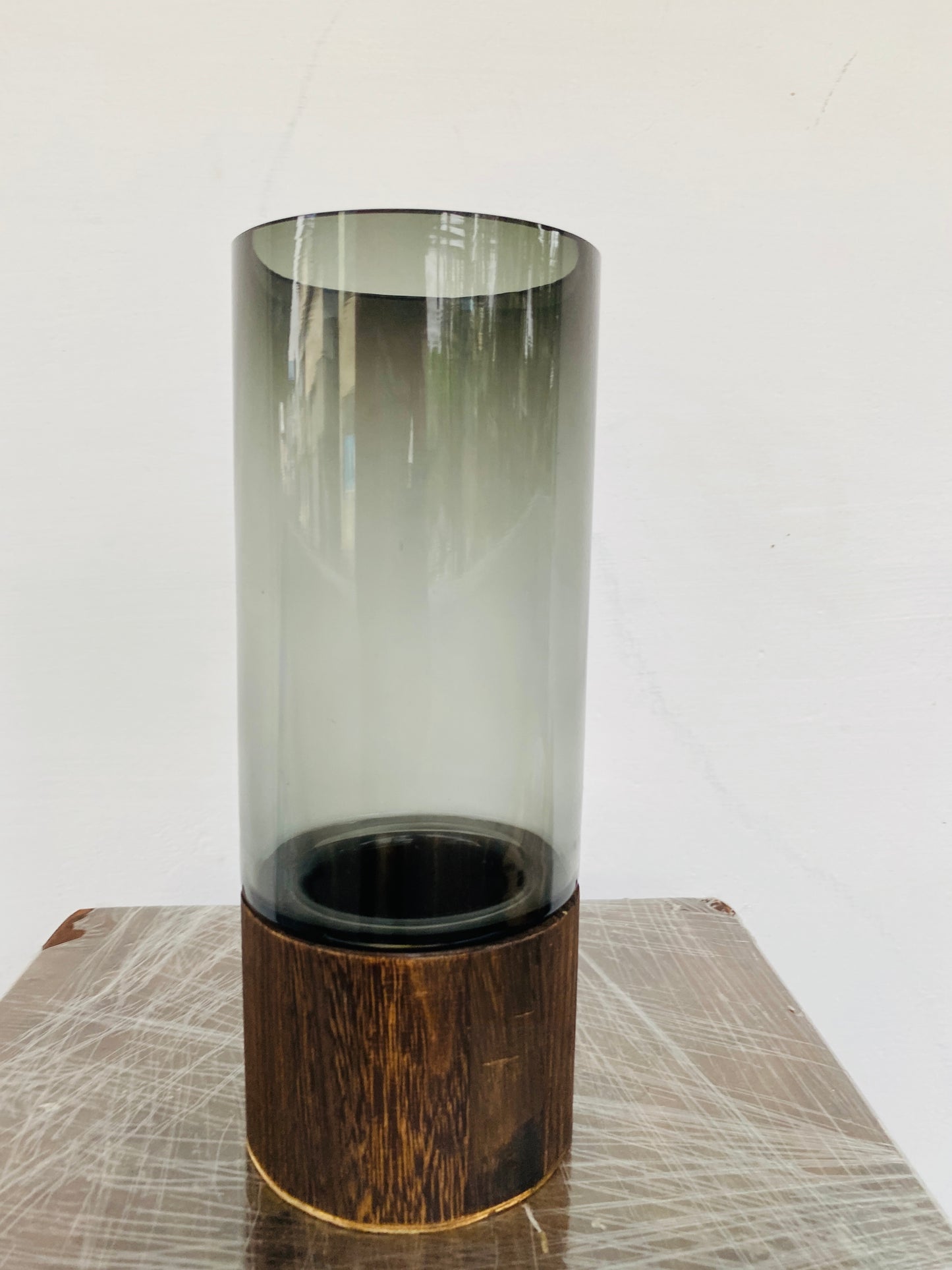 Premium Imported Designer black wood Glass Vase showpiece 02– Limited Edition