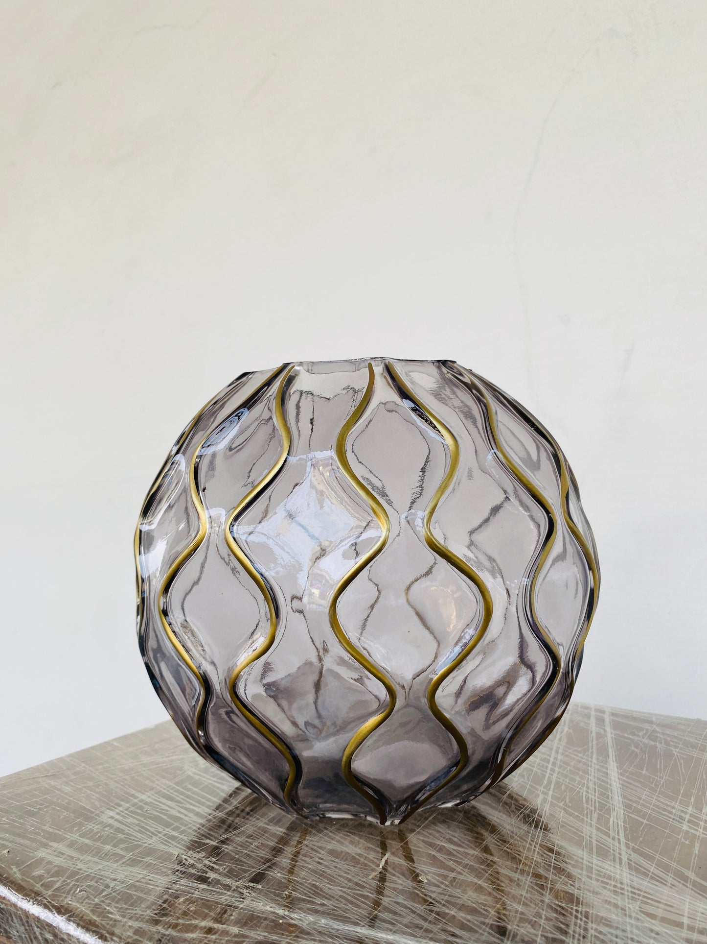 Premium Imported Designer lavender Glass Vase showpiece– Limited Edition