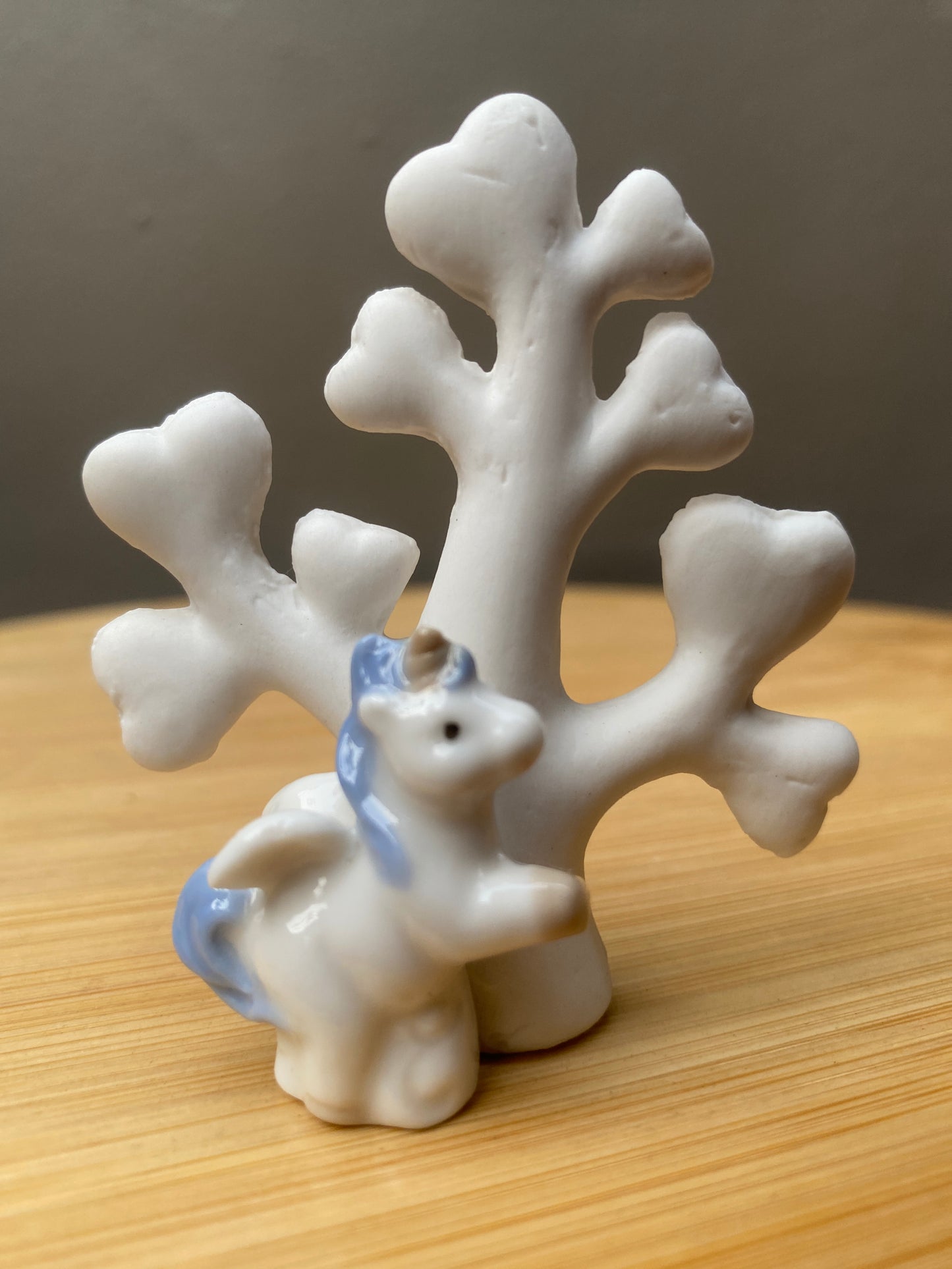 Charming Ceramic Unicorn Figurine with Tree Design