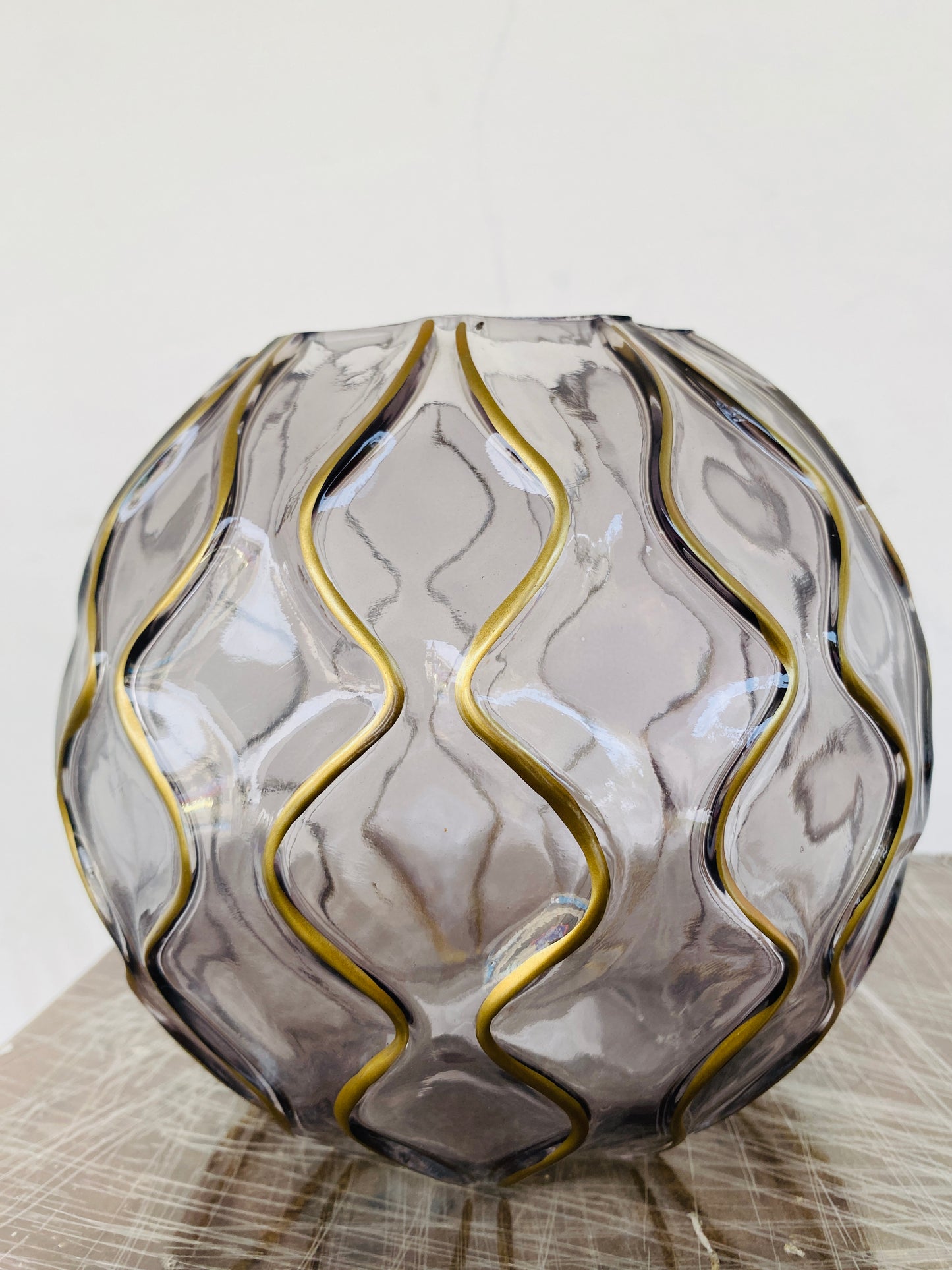 Premium Imported Designer lavender Glass Vase showpiece– Limited Edition