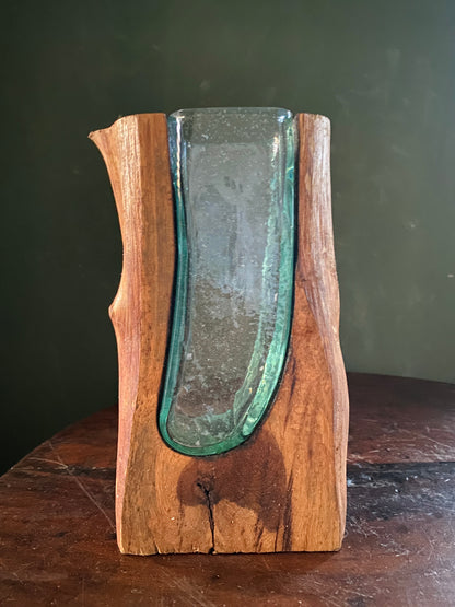 Small Molten Glass on natural Driftwood-forestwall