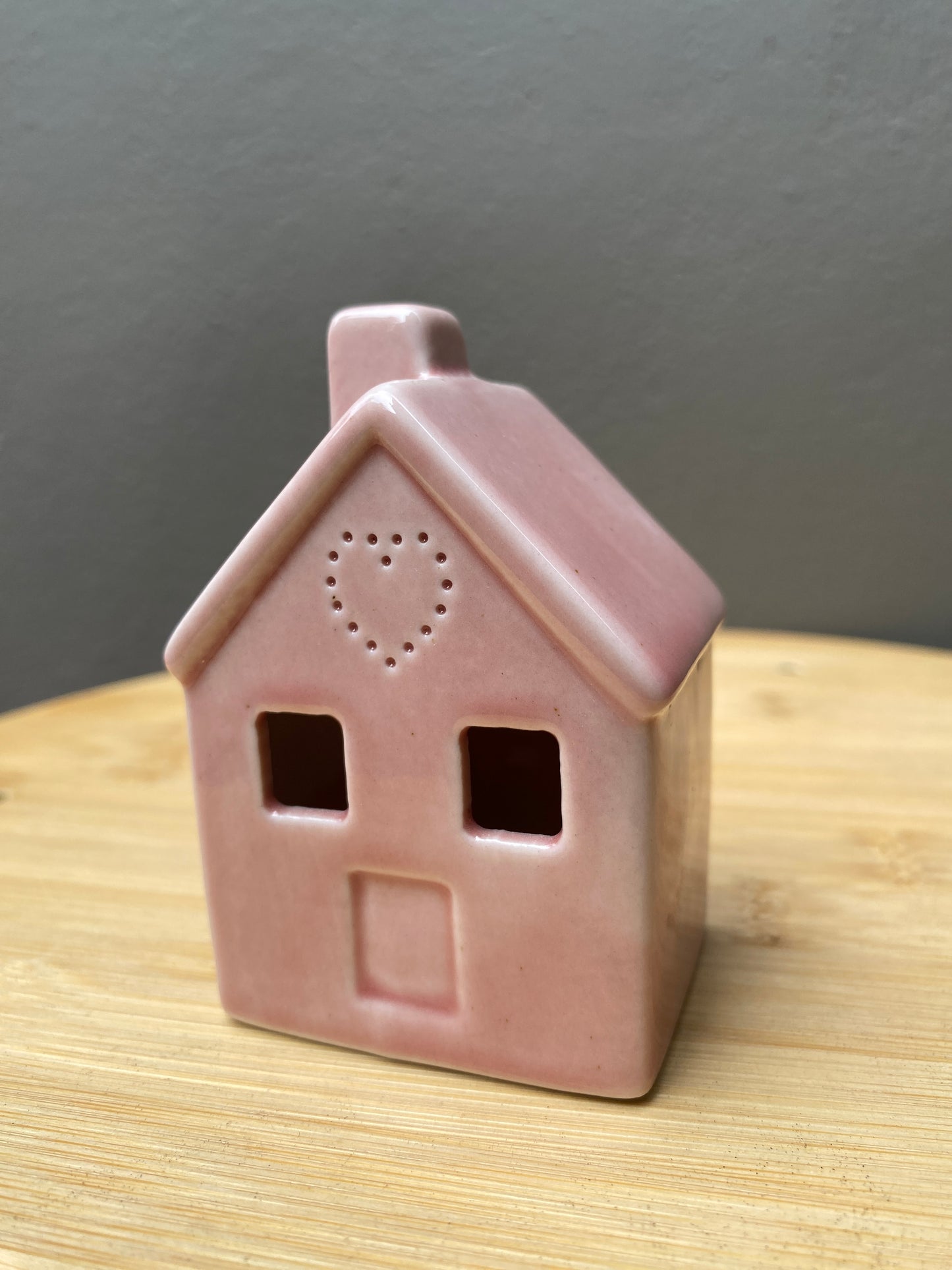 Pink ceramic small candle holder