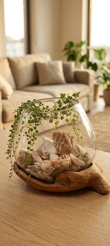 Handcrafted Wooden Hands Glass Planter Artistic bowl- The artisans palm