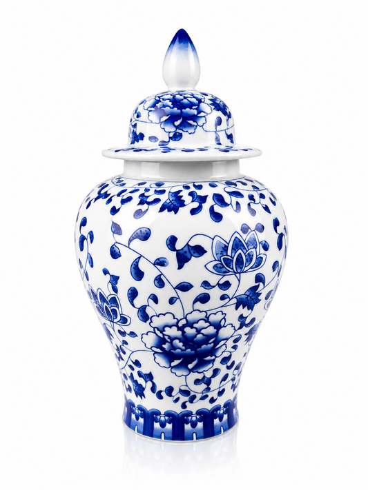 Blue&white Porcelain Tea kitchen floral Jars With Lids –  Ceramic Tea Storage Canisters Airtight Container for Loose Tea, Sugar, Herbs