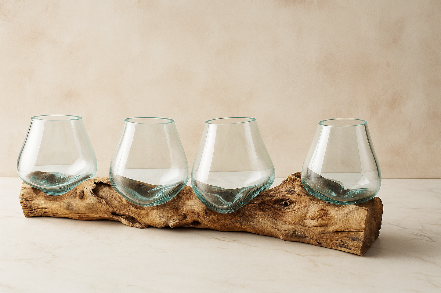 Four Molten Glass on Driftwood base(Pre-order)