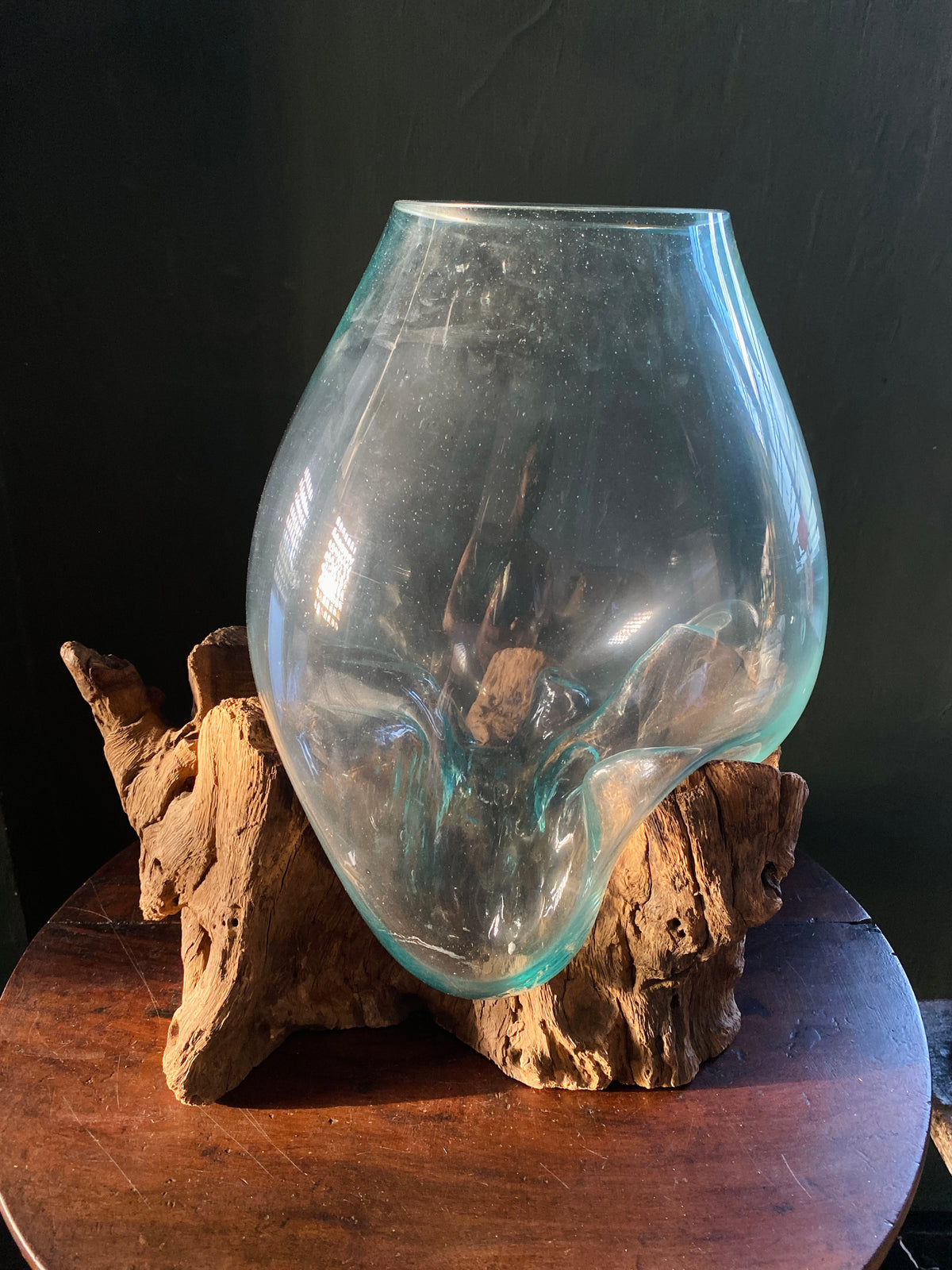 Molten Glass on teak Driftwood-wavecrest large