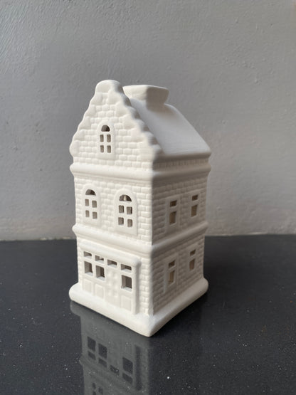 Amsterdam canal house themed Ceramic Tealight Candle White Christmas Home Decor Imported from netherlands