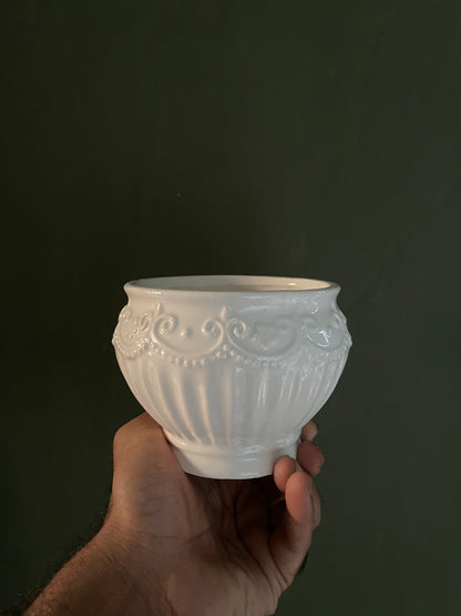 White ceramic planter