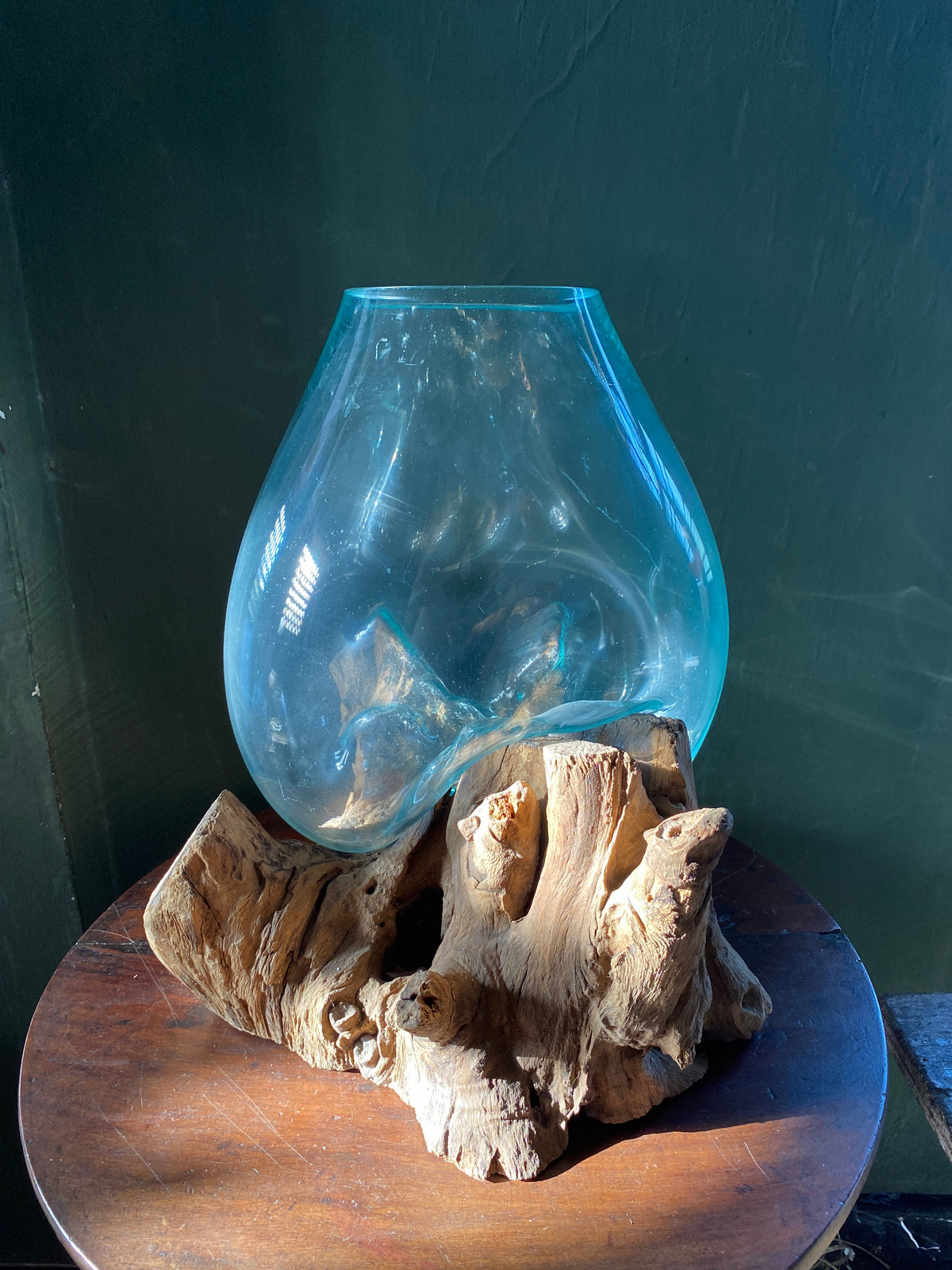 Molten Glass on teak Driftwood-wavecrest large