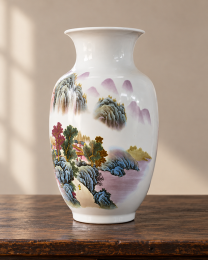 Traditional Landscape Ceramic Vase-Hidden Paradise