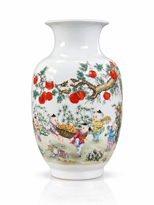 Traditional Chinese Ceramic Decorative Vase- Good things