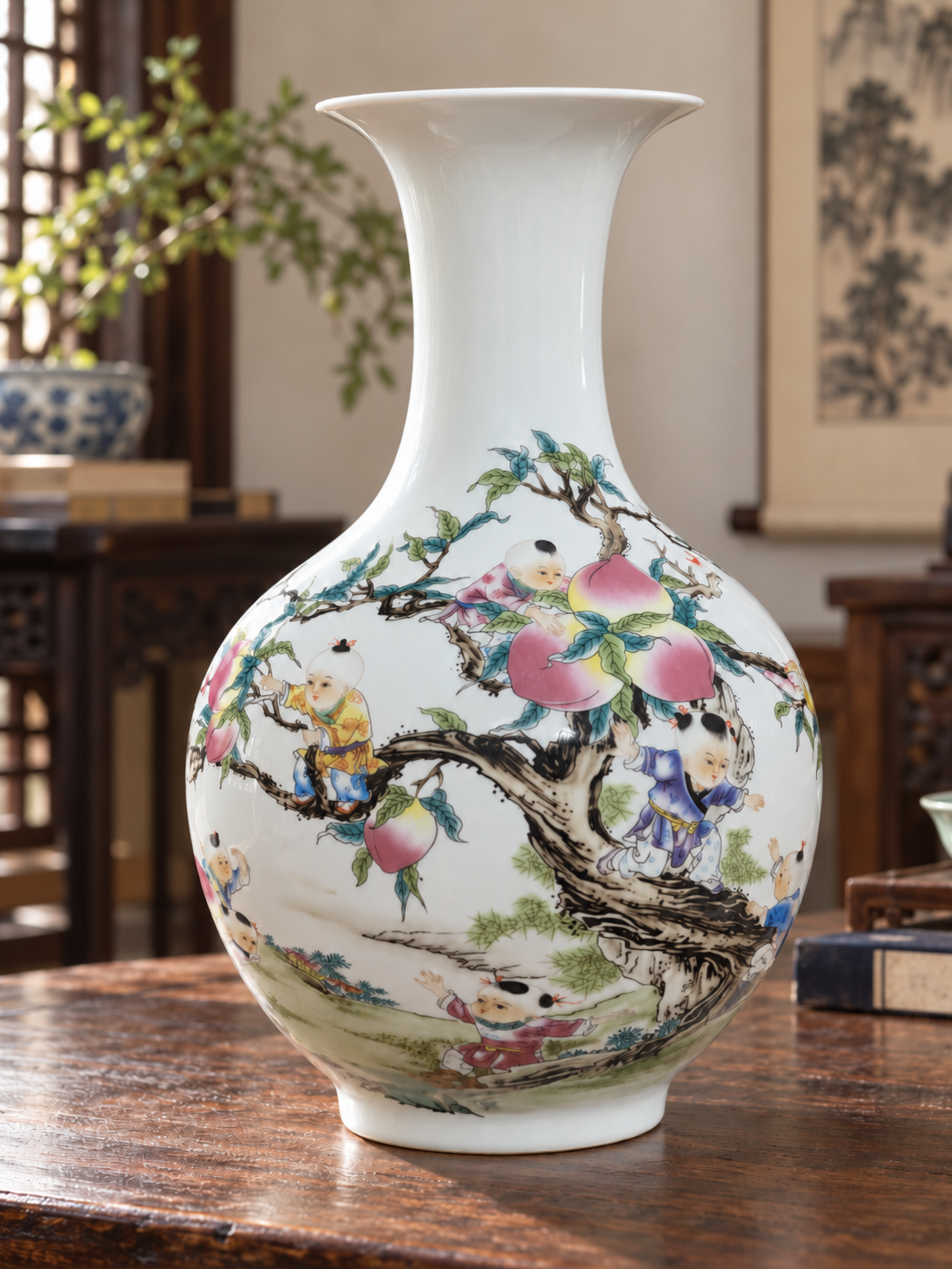 Traditional Ceramic Decorative Vase- Reaching of Longevity